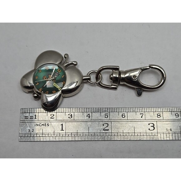 Disney Time Works Tigger Butterfly Clip On Keychain Watch Quartz New Battery - Picture 3 of 7